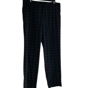 Lee Straight Leg Mid Rise Regular Fit Pants Plaid Black Grey Size 14 M